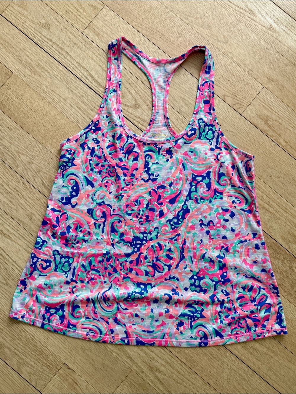 Lilly Pulitzer Luxletic Bright Paisley Racerback Tank Workout Medium